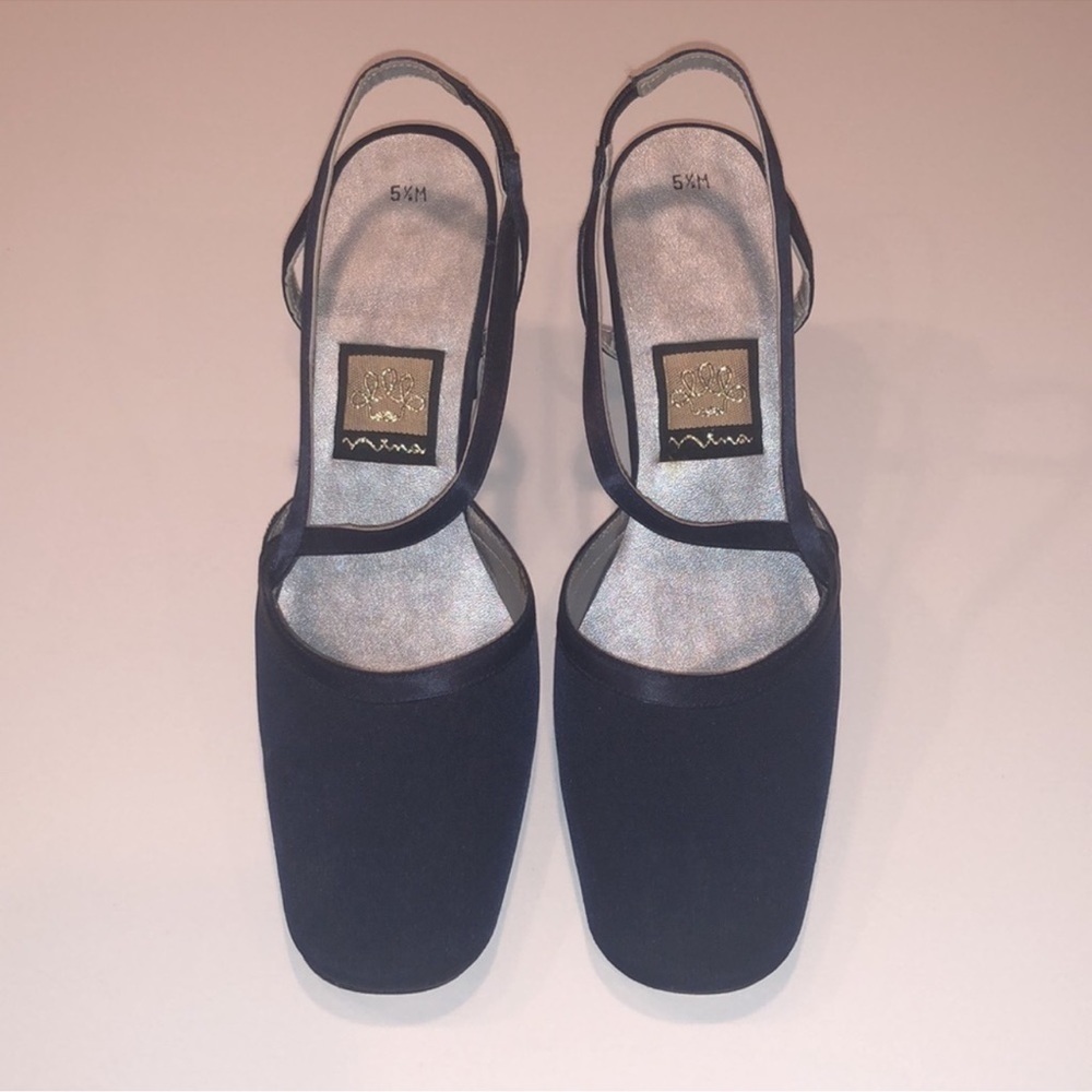 NINA Navy Blue Dress Heels Size 5.5 - Picture 3 of 8